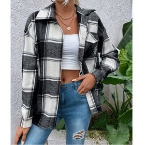 Plaid button down jacket